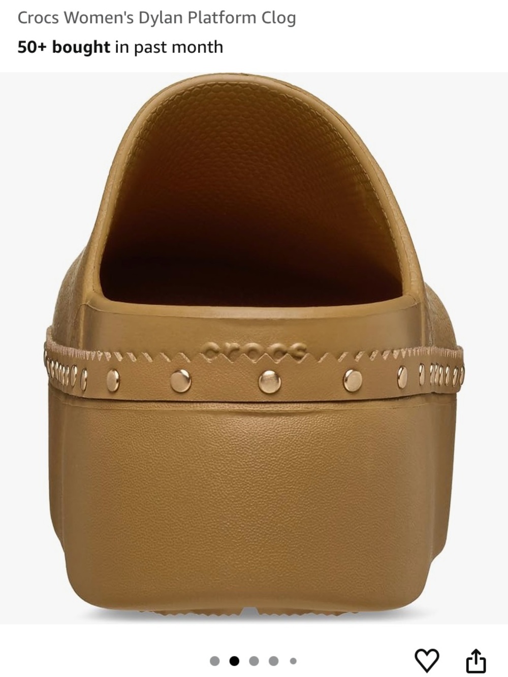 NEW Crocs Women's Dylan Platform Mule Clog — Tan Umber - Picture 3 of 9